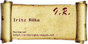 Iritz Réka névjegykártya